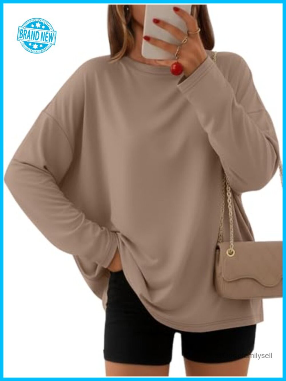 Oversized Long Sleeve Crewneck T-Shirt Casual Top
